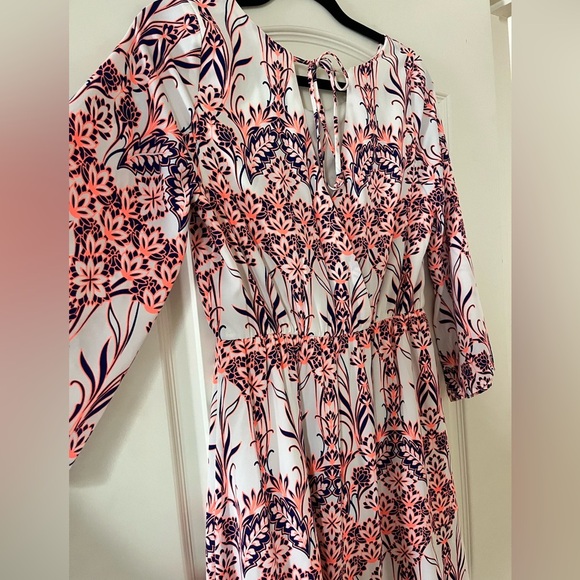 Pink Owl Boutique Fluorescent Orange and Pink Patterned Mini Dress Size Medium - Picture 3 of 14